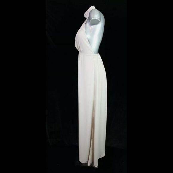 Show Me Your Mumu Colette Collar Halter Maxi Dress Show Me The Ring Crisp XS - Picture 5 of 10